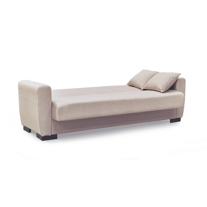 ANIMA LIGHT BROWN ΥΦΑΣΜΑ 3ΘΕΣΙΟΣ ΚΑΝΑΠΕΣ/ΚΡΕΒΑΤΙ ΜΕ ΑΠΟΘ.ΧΩΡΟ 210X80X75εκ.