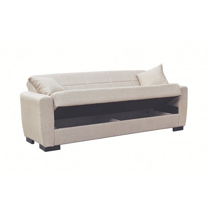 ANIMA LIGHT BROWN ΥΦΑΣΜΑ 3ΘΕΣΙΟΣ ΚΑΝΑΠΕΣ/ΚΡΕΒΑΤΙ ΜΕ ΑΠΟΘ.ΧΩΡΟ 210X80X75εκ.