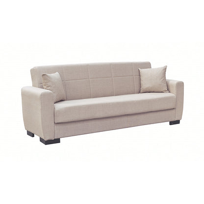 ANIMA LIGHT BROWN ΥΦΑΣΜΑ 3ΘΕΣΙΟΣ ΚΑΝΑΠΕΣ/ΚΡΕΒΑΤΙ ΜΕ ΑΠΟΘ.ΧΩΡΟ 210X80X75εκ.