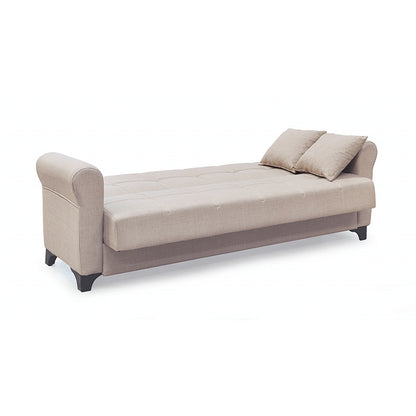 AZUR LIGHT BROWN ΥΦΑΣΜΑ 3ΘΕΣΙΟΣ ΚΑΝΑΠΕΣ/ΚΡΕΒΑΤΙ ΜΕ ΑΠΟΘ. ΧΩΡΟ 210x80x75