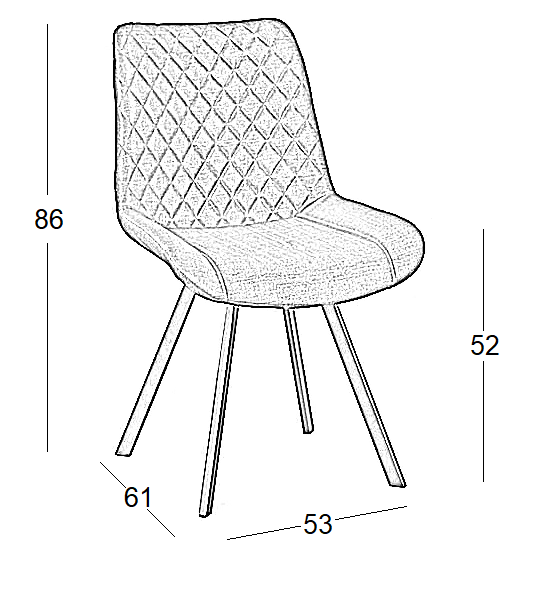 ALESIA S GREY ΥΦΑΣΜΑ ΚΑΡΕΚΛΑ ΜΕΤΑΛΛΙΚΗ 53X61X86εκ.