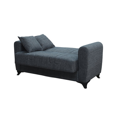 MELINA DARK GREY ΥΦΑΣΜΑ 2ΘΕΣΙΟΣ ΚΑΝΑΠΕΣ/ΚΡΕΒΑΤΙ ΜΕ ΑΠΟΘ. ΧΩΡΟ 150x80x75