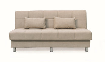 FELINA LIGHT BROWN ΥΦΑΣΜΑ 3ΘΕΣΙΟΣ ΚΑΝΑΠΕΣ/ΚΡΕΒΑΤΙ ΜΕ ΑΠΟΘ. ΧΩΡΟ 182x90x80