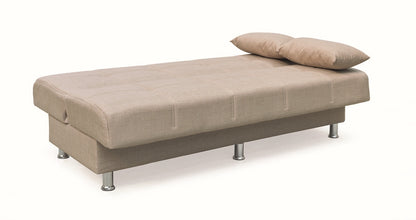 FELINA LIGHT BROWN ΥΦΑΣΜΑ 3ΘΕΣΙΟΣ ΚΑΝΑΠΕΣ/ΚΡΕΒΑΤΙ ΜΕ ΑΠΟΘ. ΧΩΡΟ 182x90x80
