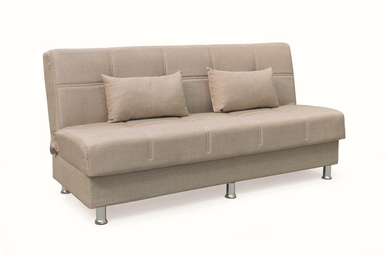 FELINA LIGHT BROWN ΥΦΑΣΜΑ 3ΘΕΣΙΟΣ ΚΑΝΑΠΕΣ/ΚΡΕΒΑΤΙ ΜΕ ΑΠΟΘ. ΧΩΡΟ 182x90x80