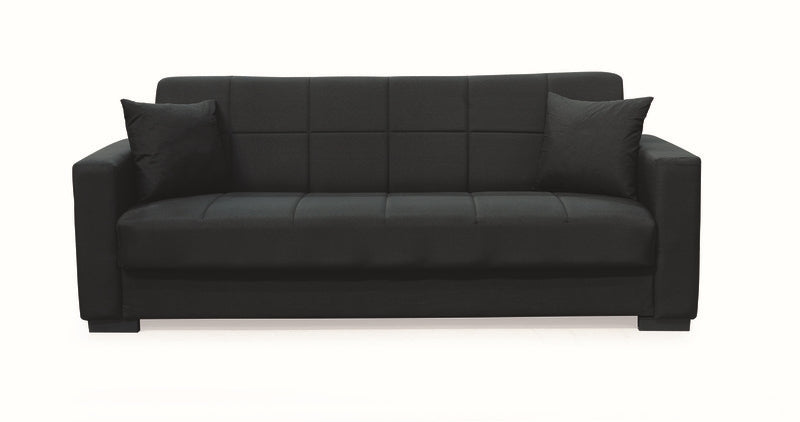 ROVER BLACK FABRIC 3-SEATER SOFA BED WITH STORAGE 210x80x75