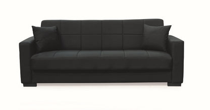 ROVER BLACK FABRIC 3-SEATER SOFA BED WITH STORAGE 210x80x75