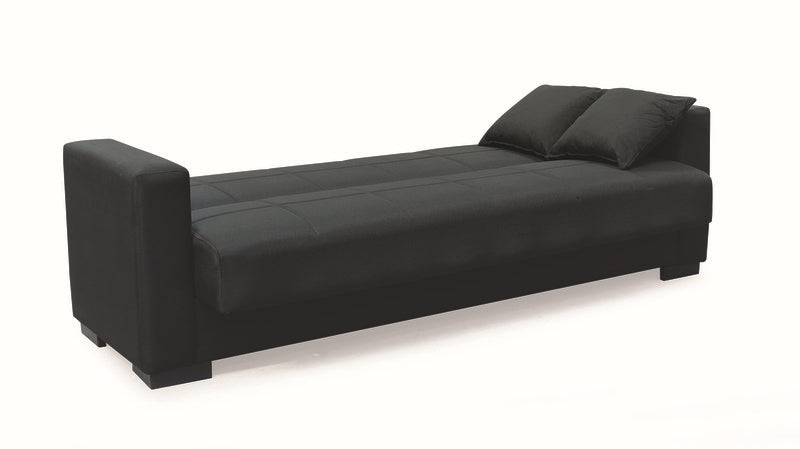 ROVER BLACK FABRIC 3-SEATER SOFA BED WITH STORAGE 210x80x75
