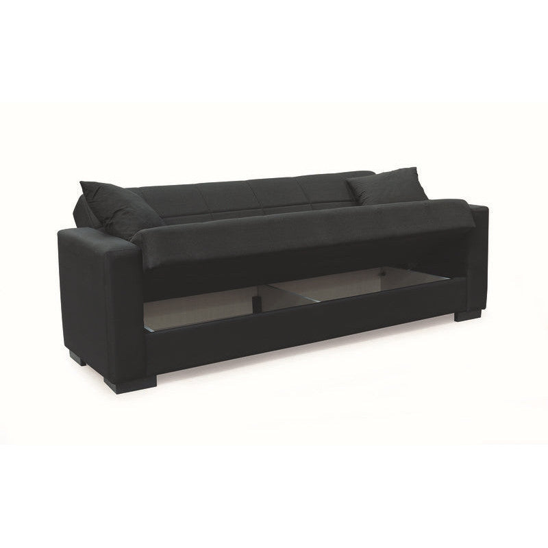 ROVER BLACK ΥΦΑΣΜΑ 3ΘΕΣΙΟΣ ΚΑΝΑΠΕΣ/ΚΡΕΒΑΤΙ ΜΕ ΑΠΟΘ. ΧΩΡΟ 210x80x75