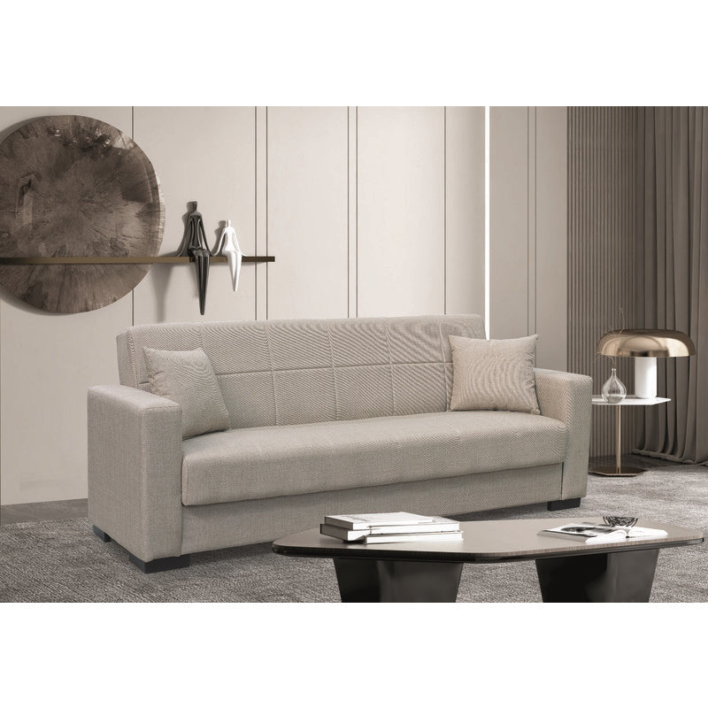ROVER LIGHT BROWN ΥΦΑΣΜΑ 3ΘΕΣΙΟΣ ΚΑΝΑΠΕΣ/ΚΡΕΒΑΤΙ ΜΕ ΑΠΟΘ. ΧΩΡΟ 210x80x75