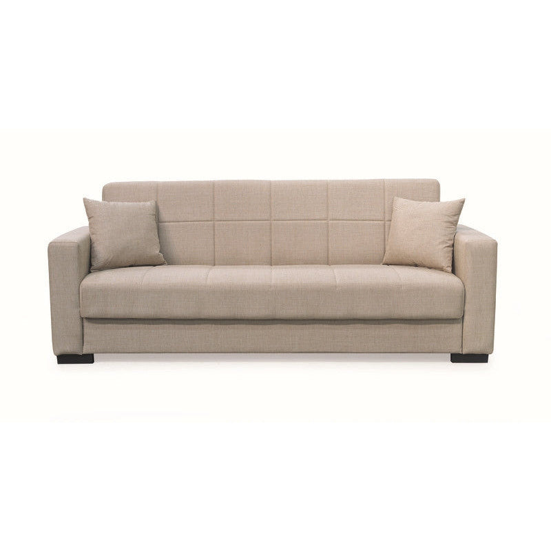ROVER LIGHT BROWN ΥΦΑΣΜΑ 3ΘΕΣΙΟΣ ΚΑΝΑΠΕΣ/ΚΡΕΒΑΤΙ ΜΕ ΑΠΟΘ. ΧΩΡΟ 210x80x75