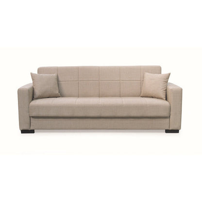 ROVER LIGHT BROWN ΥΦΑΣΜΑ 3ΘΕΣΙΟΣ ΚΑΝΑΠΕΣ/ΚΡΕΒΑΤΙ ΜΕ ΑΠΟΘ. ΧΩΡΟ 210x80x75