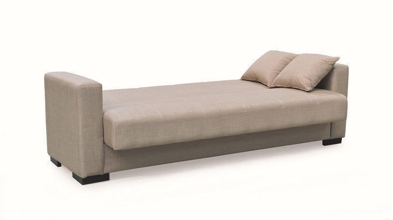 ROVER LIGHT BROWN ΥΦΑΣΜΑ 3ΘΕΣΙΟΣ ΚΑΝΑΠΕΣ/ΚΡΕΒΑΤΙ ΜΕ ΑΠΟΘ. ΧΩΡΟ 210x80x75