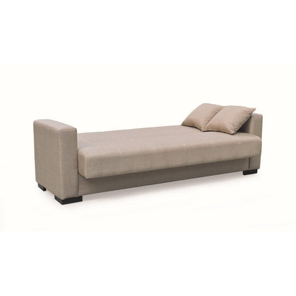 ROVER LIGHT BROWN ΥΦΑΣΜΑ 3ΘΕΣΙΟΣ ΚΑΝΑΠΕΣ/ΚΡΕΒΑΤΙ ΜΕ ΑΠΟΘ. ΧΩΡΟ 210x80x75