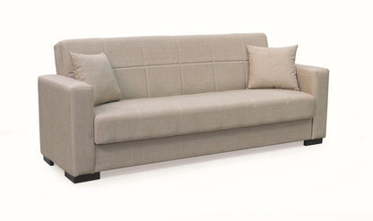 ROVER LIGHT BROWN ΥΦΑΣΜΑ 3ΘΕΣΙΟΣ ΚΑΝΑΠΕΣ/ΚΡΕΒΑΤΙ ΜΕ ΑΠΟΘ. ΧΩΡΟ 210x80x75