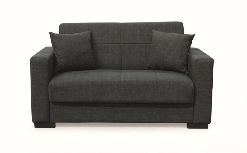 ROVER BLACK FABRIC 2-SEATER SOFA/BED WITH STORAGE 150x80x75