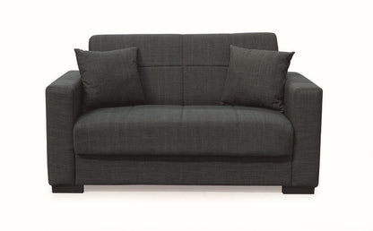 ROVER BLACK FABRIC 2-SEATER SOFA/BED WITH STORAGE 150x80x75