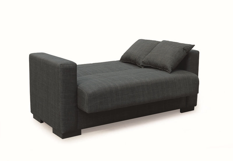 ROVER BLACK FABRIC 2-SEATER SOFA/BED WITH STORAGE 150x80x75
