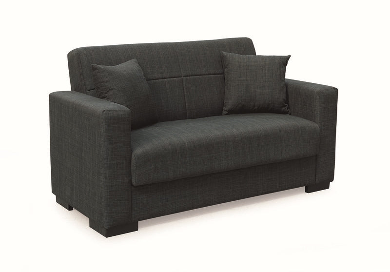 ROVER BLACK FABRIC 2-SEATER SOFA/BED WITH STORAGE 150x80x75