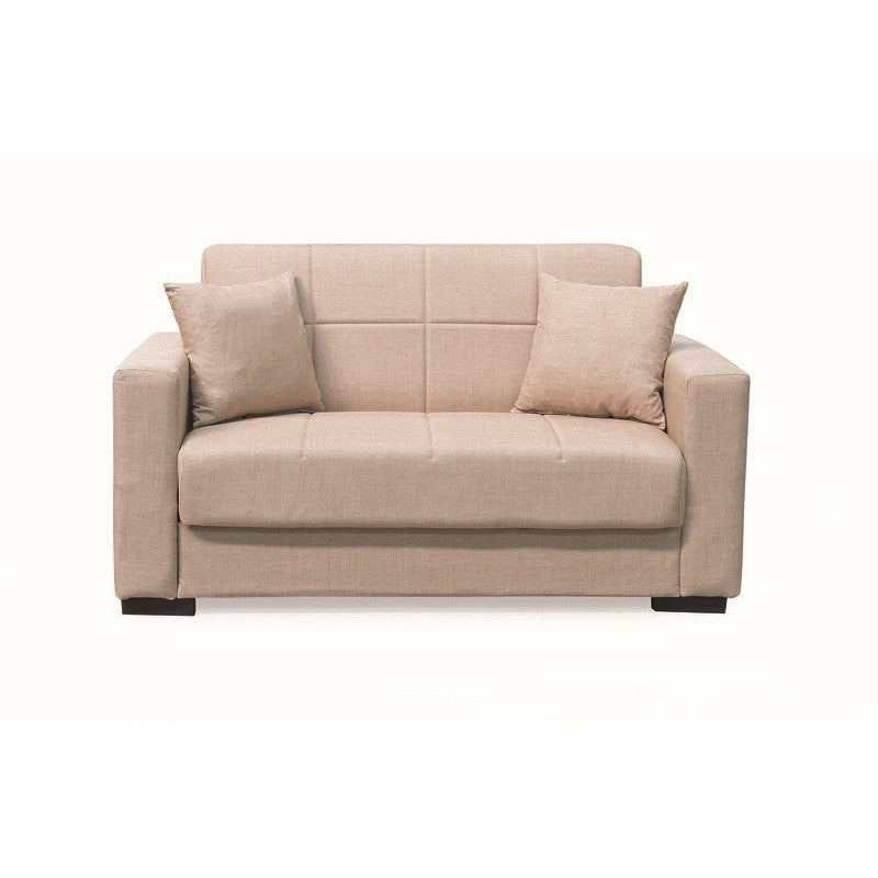 ROVER LIGHT BROWN ΥΦΑΣΜΑ 2ΘΕΣΙΟΣ ΚΑΝΑΠΕΣ/ΚΡΕΒΑΤΙ ΜΕ ΑΠΟΘ. ΧΩΡΟ 150x80x75