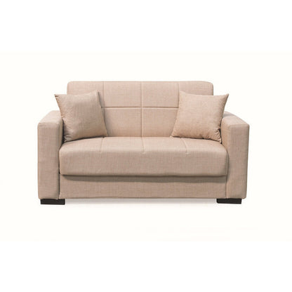 ROVER LIGHT BROWN ΥΦΑΣΜΑ 2ΘΕΣΙΟΣ ΚΑΝΑΠΕΣ/ΚΡΕΒΑΤΙ ΜΕ ΑΠΟΘ. ΧΩΡΟ 150x80x75