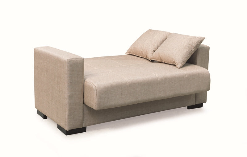 ROVER LIGHT BROWN FABRIC 2-SEATER SOFA/BED WITH STORAGE SPACE 150x80x75