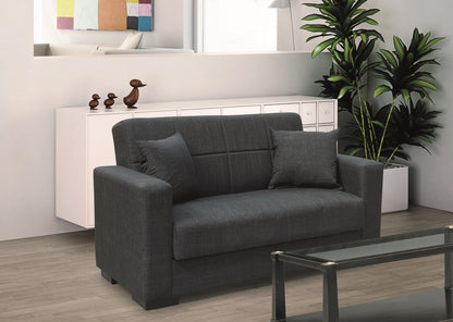 ROVER DARK GREY FABRIC 2-SEATER SOFA/BED WITH STORAGE 150x80x75