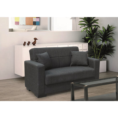 ROVER DARK GREY ΥΦΑΣΜΑ 2ΘΕΣΙΟΣ ΚΑΝΑΠΕΣ/ΚΡΕΒΑΤΙ ΜΕ ΑΠΟΘ. ΧΩΡΟ 150x80x75