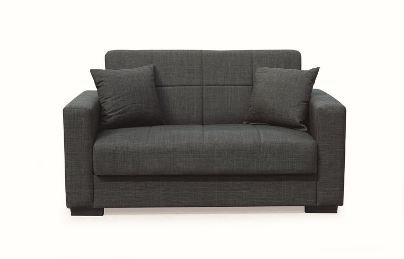 ROVER DARK GREY FABRIC 2-SEATER SOFA/BED WITH STORAGE 150x80x75