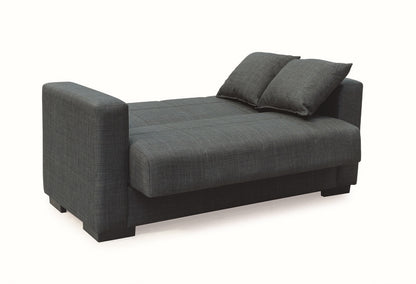 ROVER DARK GREY FABRIC 2-SEATER SOFA/BED WITH STORAGE 150x80x75
