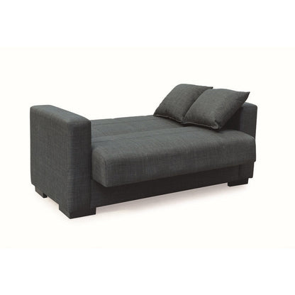 ROVER DARK GREY ΥΦΑΣΜΑ 2ΘΕΣΙΟΣ ΚΑΝΑΠΕΣ/ΚΡΕΒΑΤΙ ΜΕ ΑΠΟΘ. ΧΩΡΟ 150x80x75