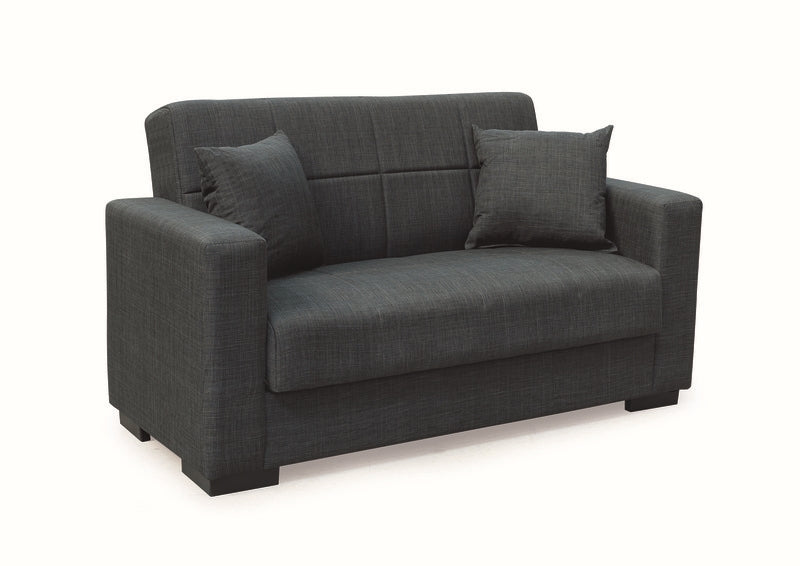 ROVER DARK GREY FABRIC 2-SEATER SOFA/BED WITH STORAGE 150x80x75