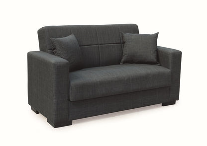 ROVER DARK GREY FABRIC 2-SEATER SOFA/BED WITH STORAGE 150x80x75