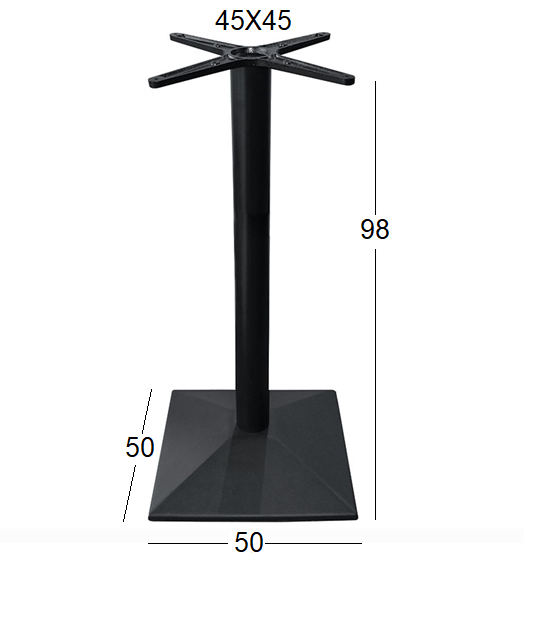 LIMA MEDIUM HEIGHT (S/R) METAL BASE WITH REGULATORS BLACK 50x50x98