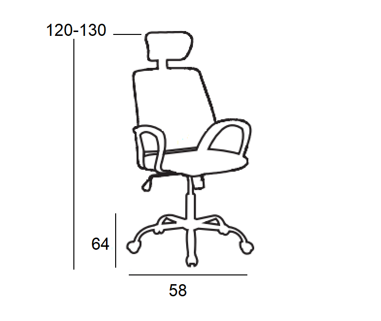 A8982 ΜΑΥΡO MESH ΠΟΛΥΘΡΟΝΑ ΓΡΑΦΕΙΟΥ 58X64X120/130εκ.