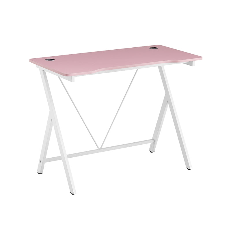 ΓΡΑΦΕΙΟ ΡΟΖ MDF/ΛΕΥΚΟ ΜΕΤΑΛΛΙΚΟ 100x50x75