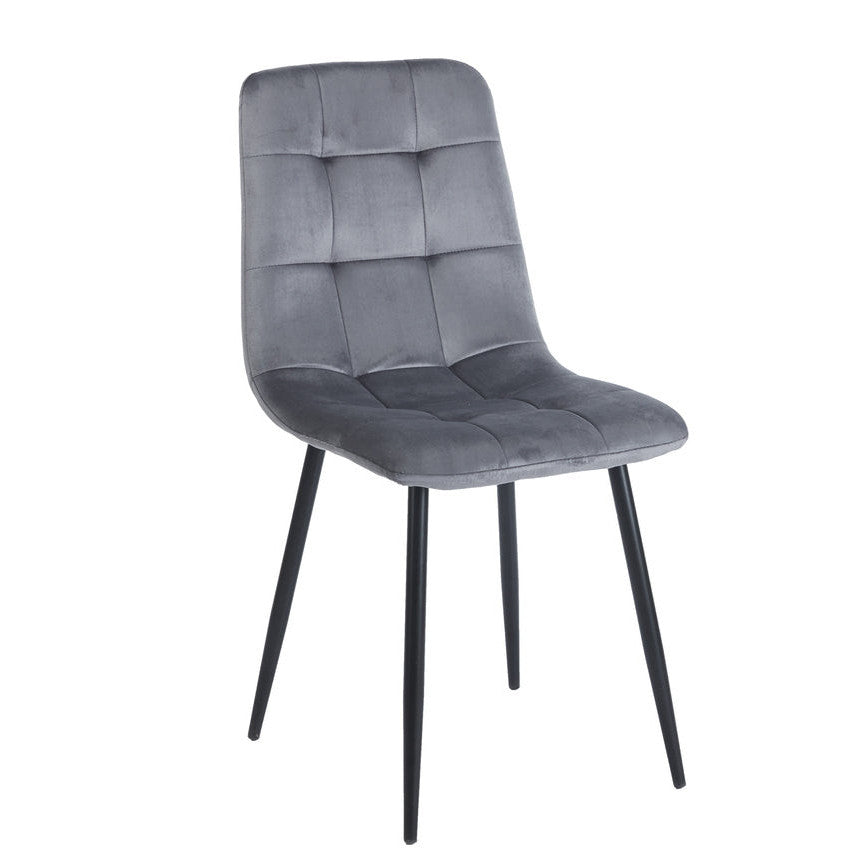 OSCAR GREY VELVET ΥΦΑΣΜΑ ΚΑΡΕΚΛΑ ΜΕΤΑΛΛΙΚΗ 43x51x90