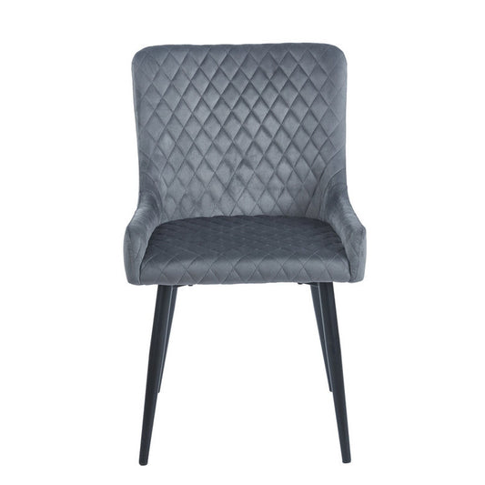 VANESA GREY VELVET ΥΦΑΣΜΑ ΚΑΡΕΚΛΑ ΜΕΤΑΛΛΙΚΗ 46x62x86