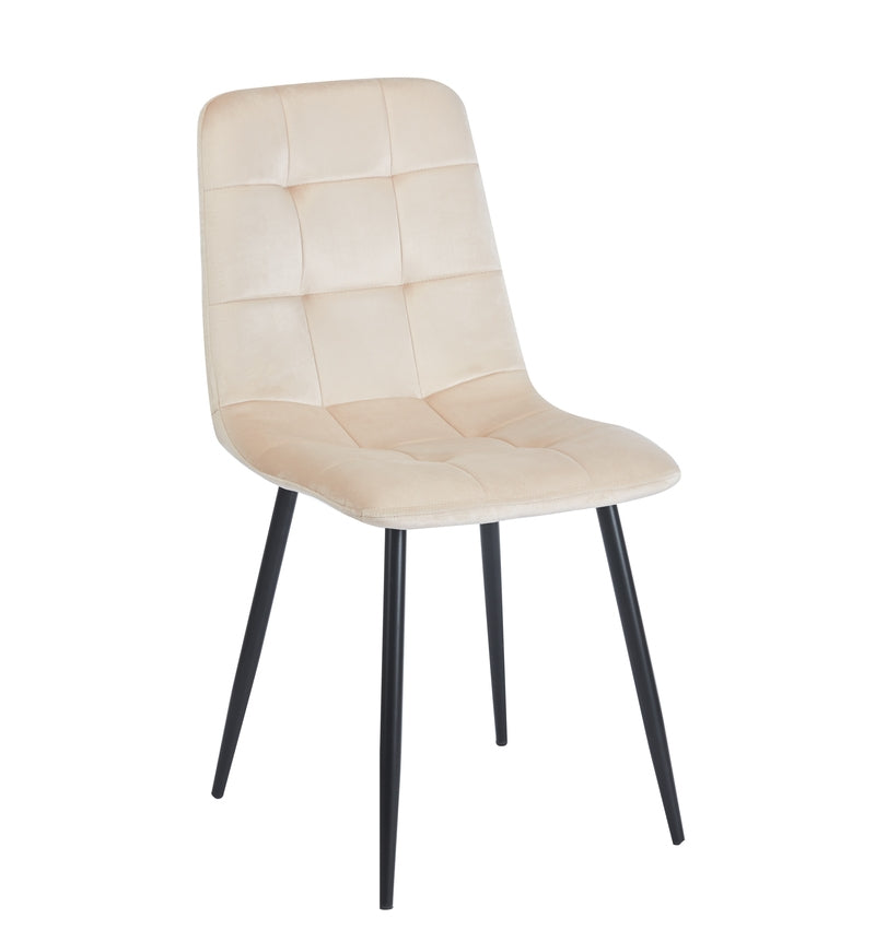 OSCAR BEIGE VELVET ΥΦΑΣΜΑ ΚΑΡΕΚΛΑ ΜΕΤΑΛΛΙΚΗ 43x51x90