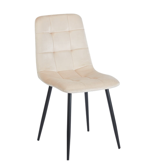 OSCAR BEIGE VELVET ΥΦΑΣΜΑ ΚΑΡΕΚΛΑ ΜΕΤΑΛΛΙΚΗ 43x51x90
