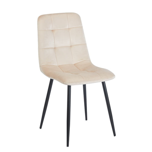 OSCAR BEIGE VELVET ΥΦΑΣΜΑ ΚΑΡΕΚΛΑ ΜΕΤΑΛΛΙΚΗ 43x51x90
