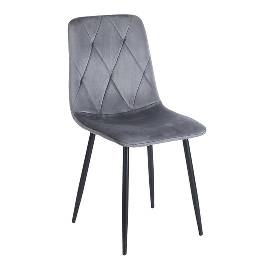 EVA GREY VELVET ΥΦΑΣΜΑ ΚΑΡΕΚΛΑ ΜΕΤΑΛΛΙΚΗ 43x55x90
