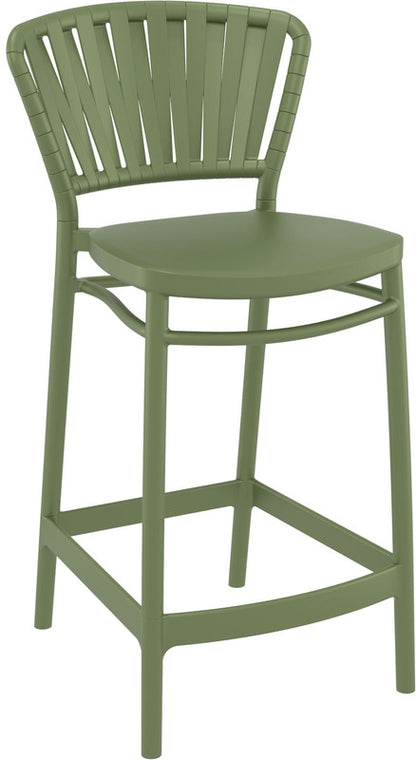 PORTOFINO STOOL OLIVE GREEN UPHOLSTERED 48x52x96