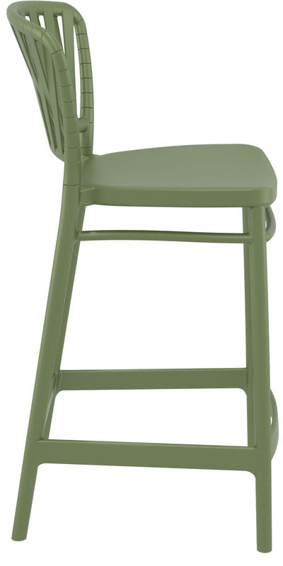 PORTOFINO STOOL OLIVE GREEN UPHOLSTERED 48x52x96