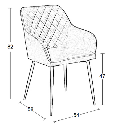 SIENA GREY VELVET ΥΦΑΣΜΑ ΠΟΛΥΘΡΟΝΑ ΜΕΤΑΛΛΙΚΗ 54x58x82