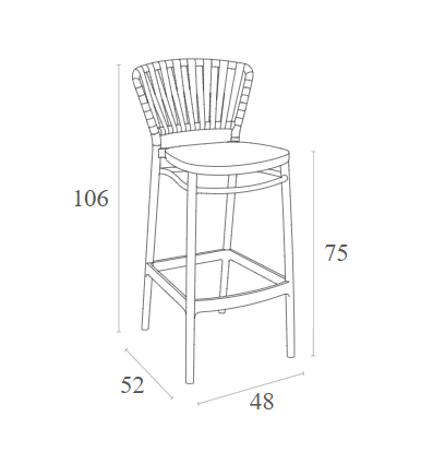 PORTOFINO STOOL MARSALA WALNUT 48x52x106