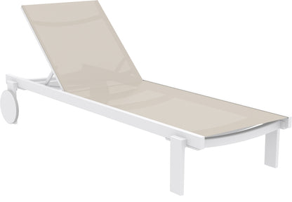 CASABLANCA ΞΑΠΛΩΣΤΡΑ WHITE/TAUPE ΑΛΟΥΜ-ΠΟΛ/ΝΙΟΥ 74x190x31