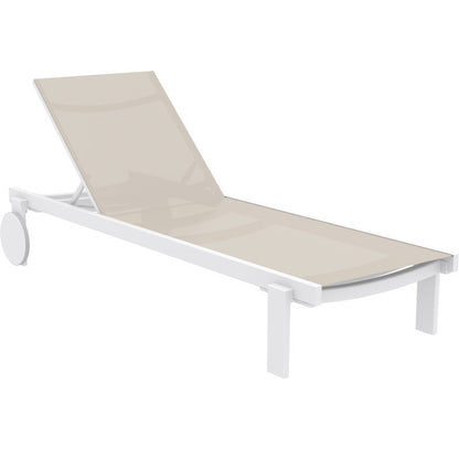 CASABLANCA ΞΑΠΛΩΣΤΡΑ WHITE/TAUPE ΑΛΟΥΜ-ΠΟΛ/ΝΙΟΥ 74x190x31