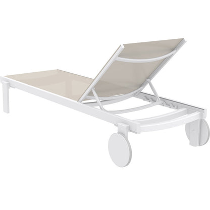 CASABLANCA ΞΑΠΛΩΣΤΡΑ WHITE/TAUPE ΑΛΟΥΜ-ΠΟΛ/ΝΙΟΥ 74x190x31