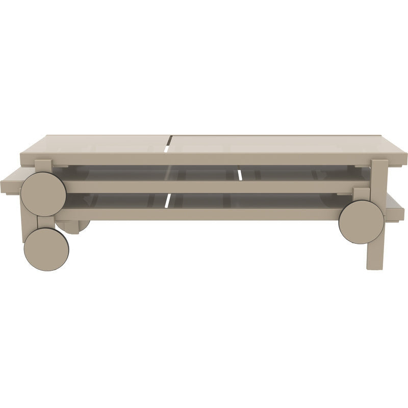 CASABLANCA ΞΑΠΛΩΣΤΡΑ WHITE/TAUPE ΑΛΟΥΜ-ΠΟΛ/ΝΙΟΥ 74x190x31